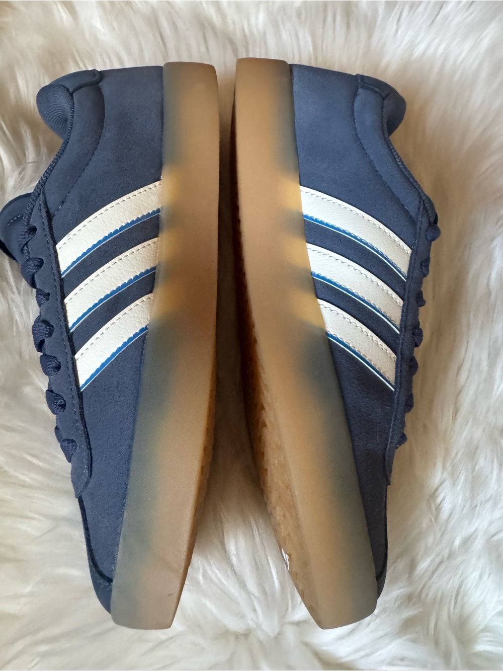 adidas Navy and White Suede Casual Sneakers - Picture 6 of 10